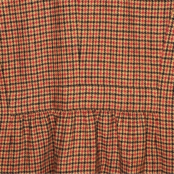 Talbots Houndtooth Brown Tan Red Plaid One Button 100% Wool Fall Jacket Blazer - Picture 9 of 14